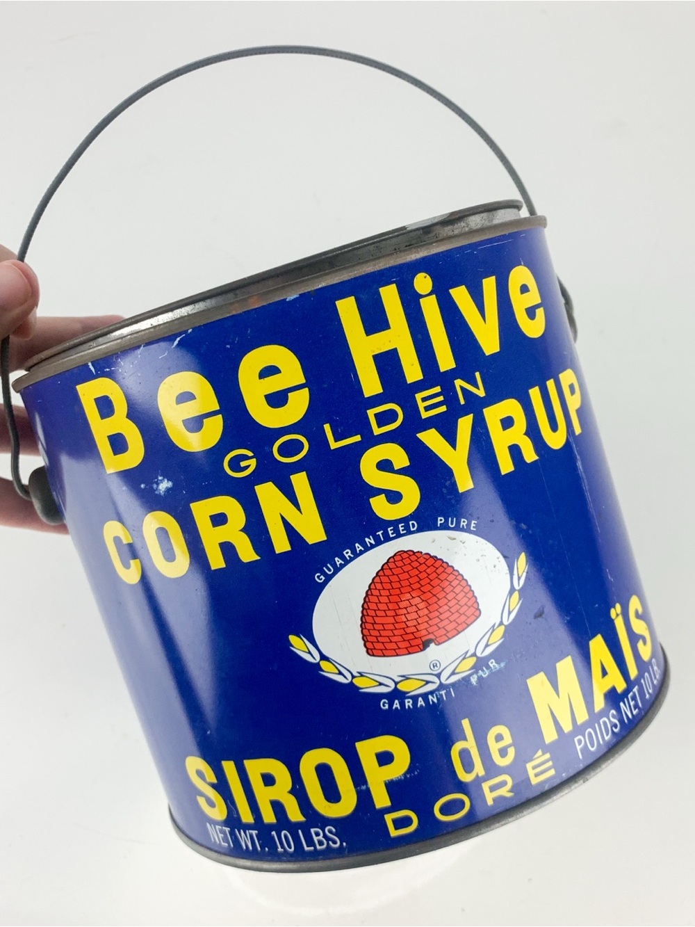 Vintage Beehive Golden Corn Syrup Can Advertising Tin 10 lbs Canada Honey Bees